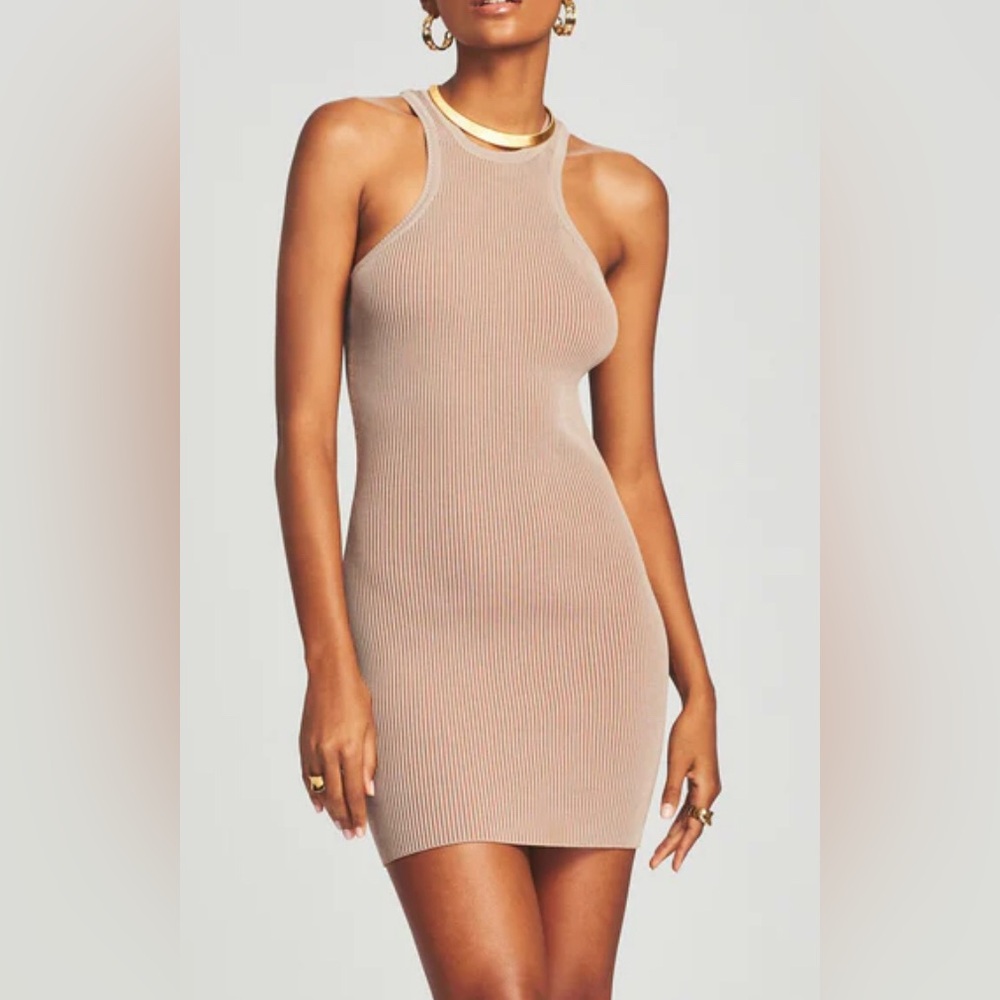 NWT Ser.o.ya Ribbed Bodycon Jill Dress in Brown - Size M